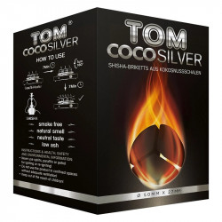 TOM COCO SILVER - 1kg - Dimesnsions : Ø 50 x 27 mm - Charbon Naturel Triangulaire de Qualité Premium - Lot de 60 pièces